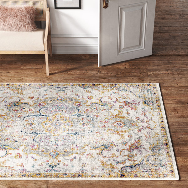 Kelly Clarkson Home Belmont Oriental Saffron/Light Gray Area Rug